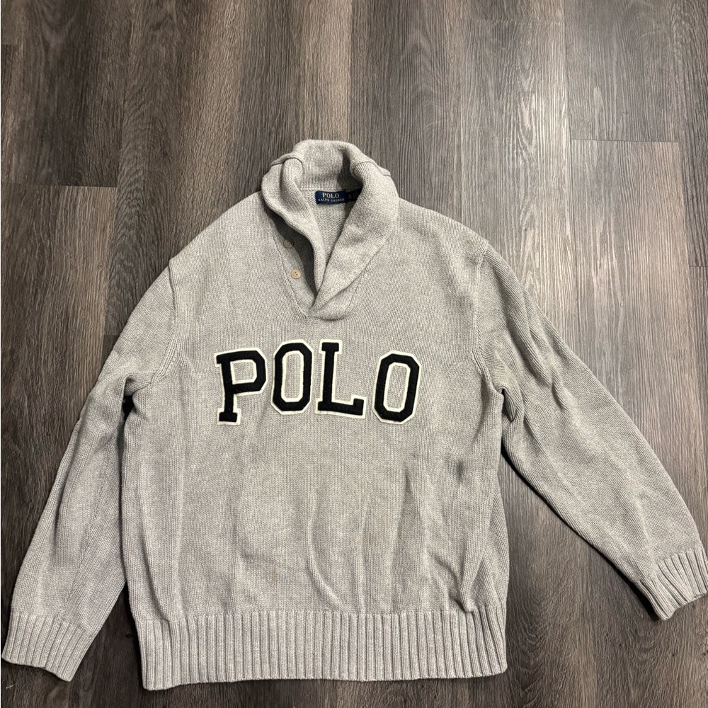Polo by Ralph Lauren Light Gray Knit Sweater